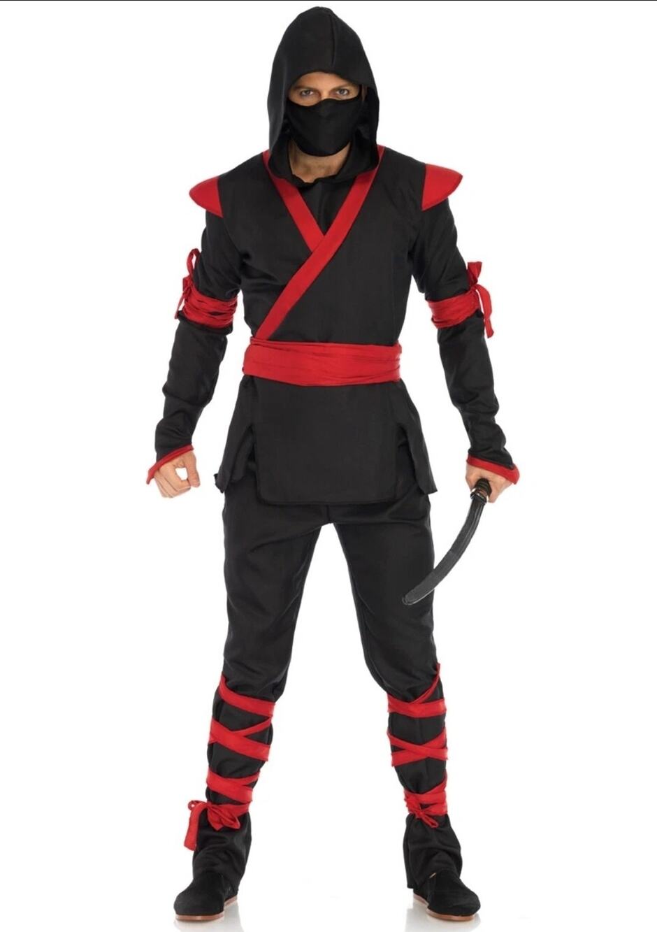 Leg Avenue Ninja Black & Red Halloween Costume Cosplay Size M/L